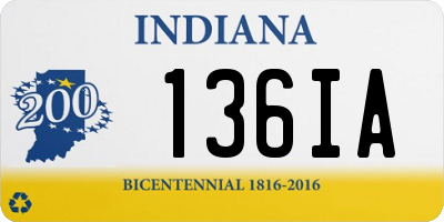 IN license plate 136IA