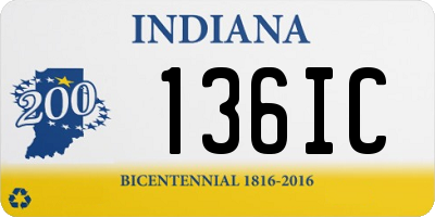 IN license plate 136IC