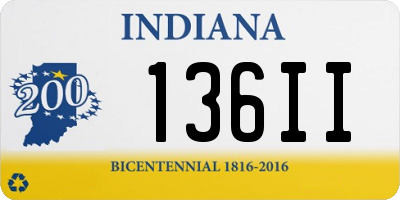 IN license plate 136II