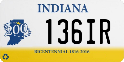 IN license plate 136IR