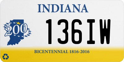 IN license plate 136IW