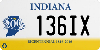 IN license plate 136IX