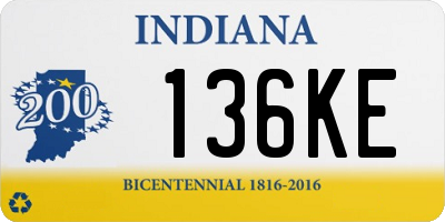 IN license plate 136KE