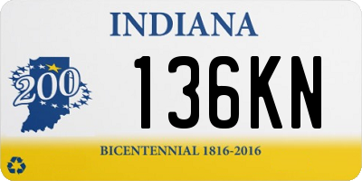 IN license plate 136KN