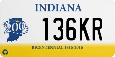 IN license plate 136KR