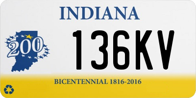 IN license plate 136KV