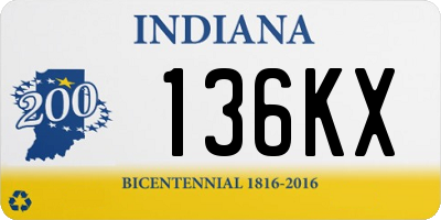 IN license plate 136KX