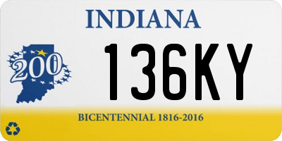IN license plate 136KY
