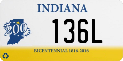 IN license plate 136L