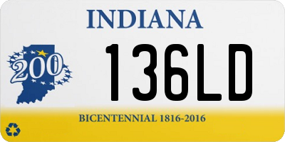 IN license plate 136LD