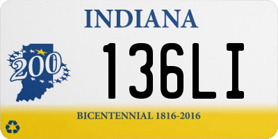 IN license plate 136LI