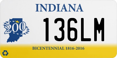 IN license plate 136LM