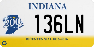 IN license plate 136LN