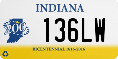 IN license plate 136LW