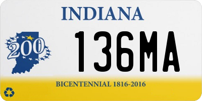 IN license plate 136MA