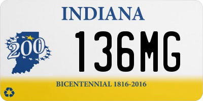 IN license plate 136MG