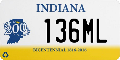 IN license plate 136ML