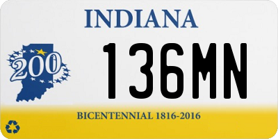 IN license plate 136MN