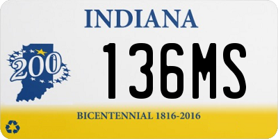 IN license plate 136MS