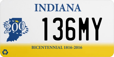 IN license plate 136MY