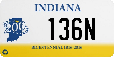 IN license plate 136N