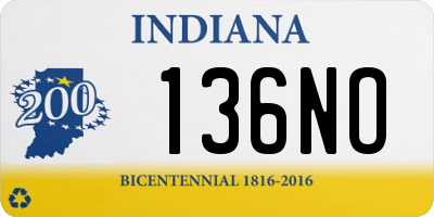 IN license plate 136NO