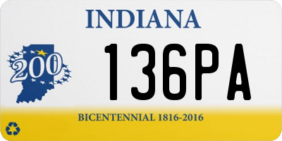IN license plate 136PA