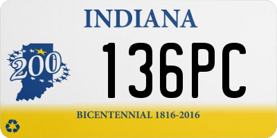 IN license plate 136PC