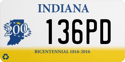 IN license plate 136PD