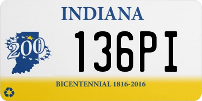 IN license plate 136PI