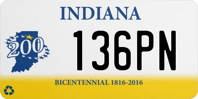 IN license plate 136PN