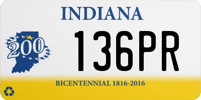 IN license plate 136PR