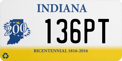 IN license plate 136PT