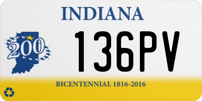 IN license plate 136PV