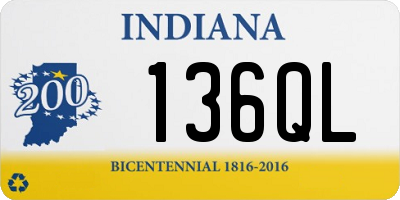 IN license plate 136QL