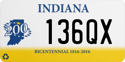 IN license plate 136QX