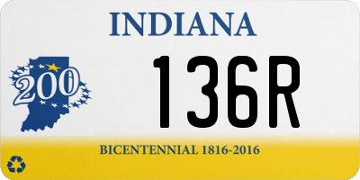 IN license plate 136R