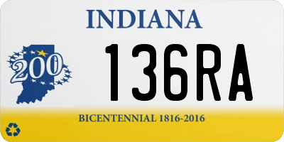 IN license plate 136RA