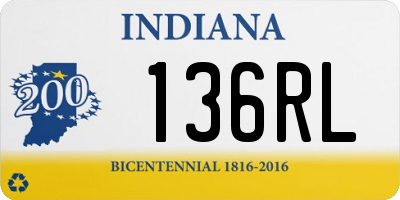 IN license plate 136RL