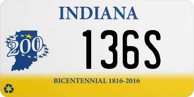 IN license plate 136S