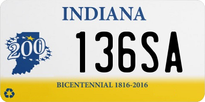 IN license plate 136SA