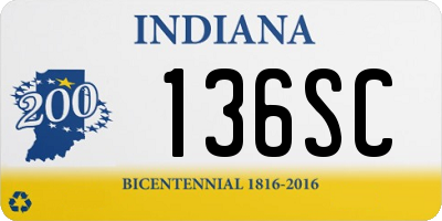 IN license plate 136SC