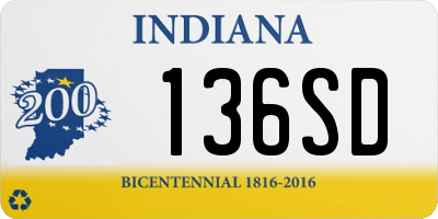 IN license plate 136SD