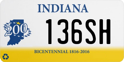 IN license plate 136SH