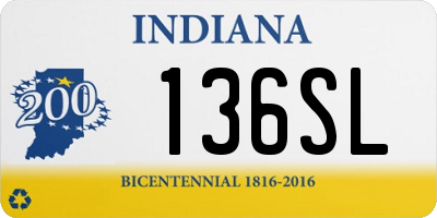 IN license plate 136SL