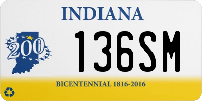 IN license plate 136SM