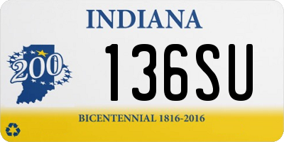 IN license plate 136SU