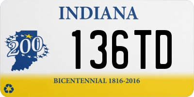 IN license plate 136TD