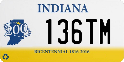IN license plate 136TM