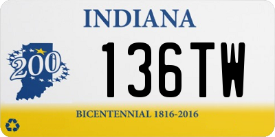IN license plate 136TW